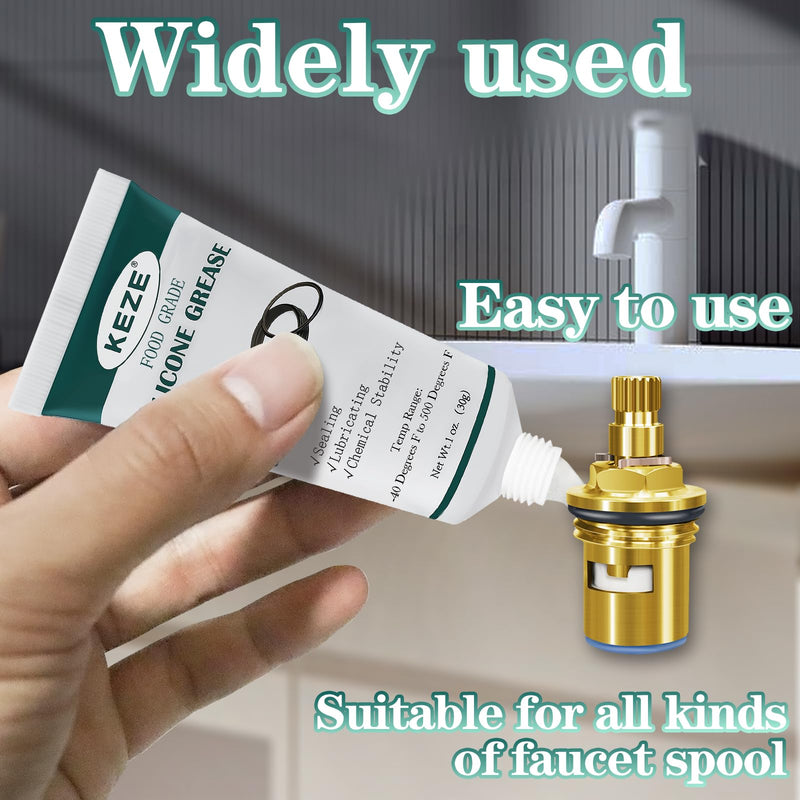 [Australia - AusPower] - KEZE Waterproof Food Grade Silicone Lubricant Plumbers Grease for Valve Sealant Faucet Pool Lube O Rings Filter 1 oz 1-Pack 1 Pack (1oz) Silicone Grease 