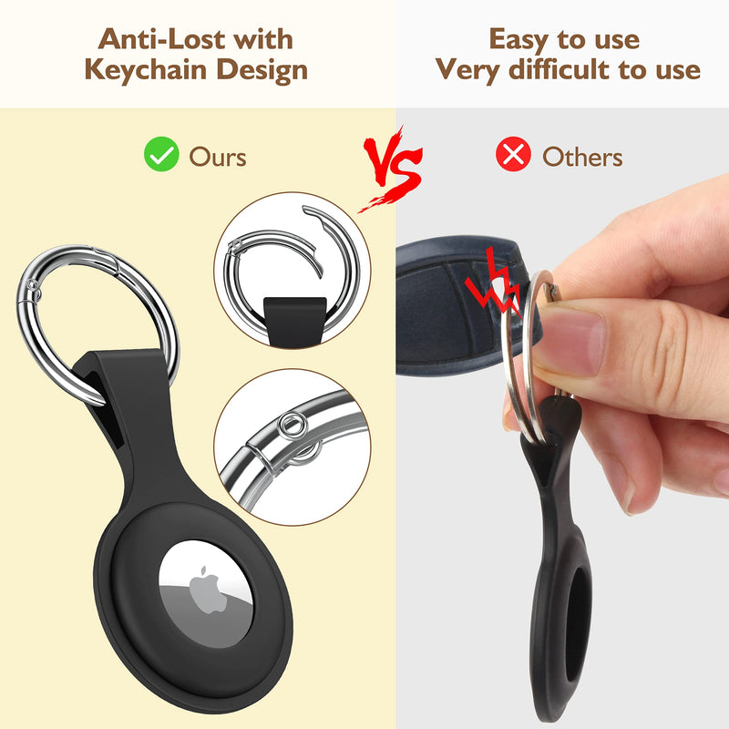 [Australia - AusPower] - 4 Pack AirTag Holder with Keychain AirTag case with Anti-Lost Keychain, Protective Air Tag, Item Finders, for for Dog, Cat, Luggage, Wallet, Backpacks Popular 