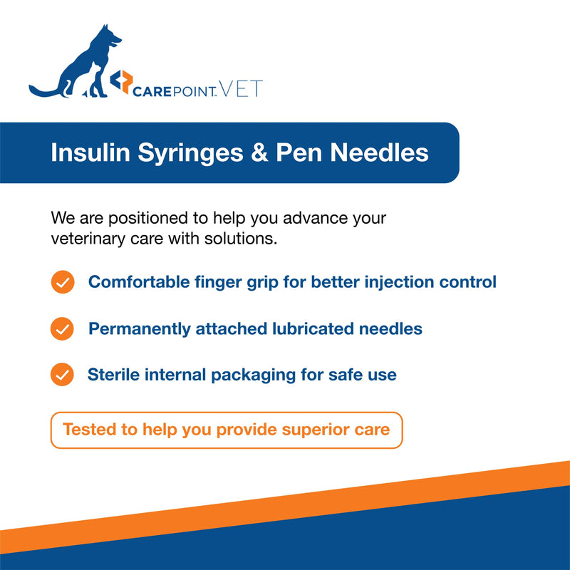 [Australia - AusPower] - U-40 Pet Insulin Syringes, 29G x 1/2" 1/2cc, Comfortable Injection, Bold Permanent Markings for Accurate Dosage, Disposable, Box of 100 29 Gauge 1/2cc 