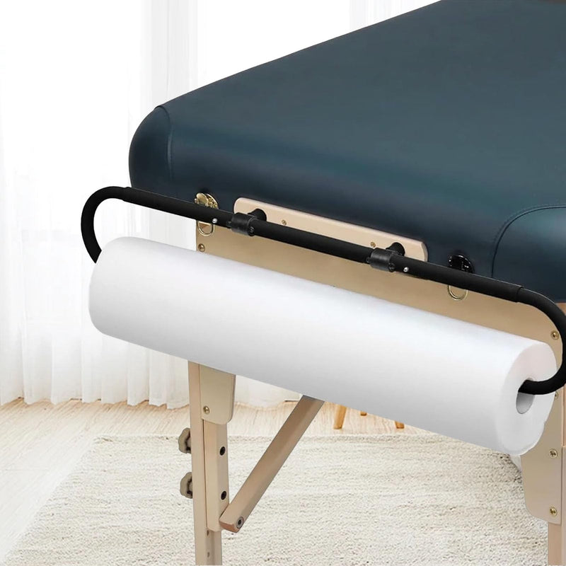 Massage Paper Roll Holder, Aluminum Massage Table Paper Holder with Bandage Strap for 24-30 Inch Paper Rolls