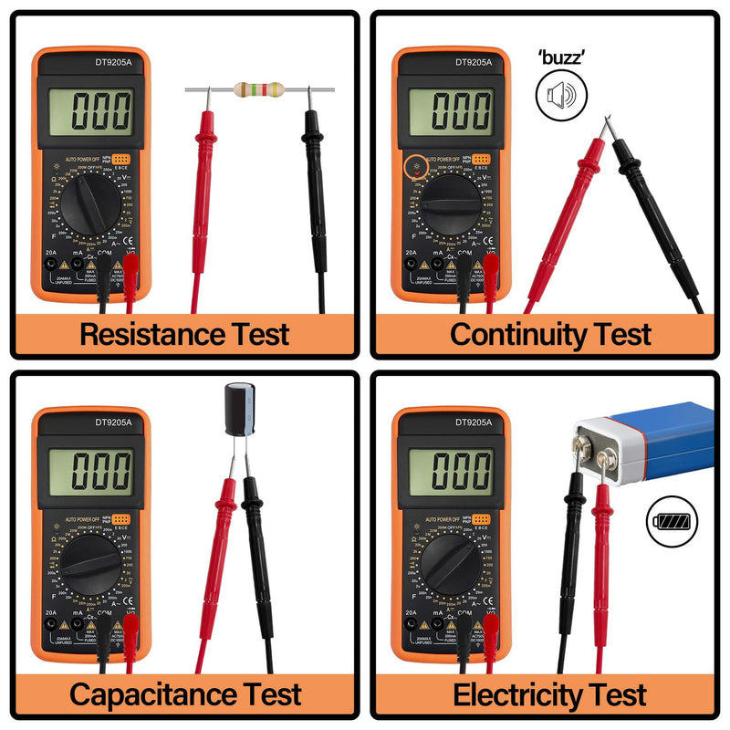 [Australia - AusPower] - Sutekus Digital Multimeter AC DC Voltmeter Ohm Volt Amp Tester Resistance Capacitance Diode HFE Tester 