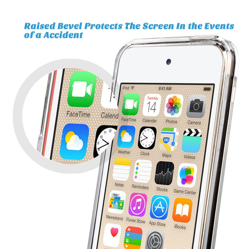 [Australia - AusPower] - ULAK iPod Touch 7 Case, iPod Touch 6 & 5 Case, Transparent Slim Hybrid TPU Bumper/Scratch Resistant Hard PC Back, Corner Shock Absorption Case for iPod Touch 5th 6th 7th Generation, Clear 