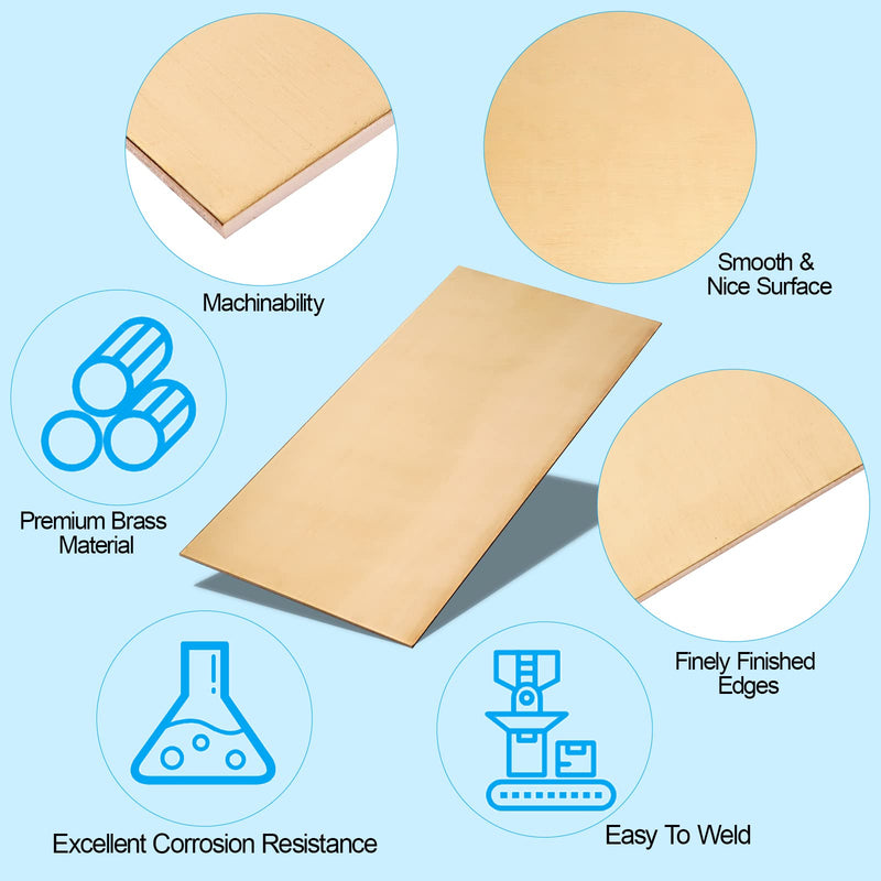 Brass Sheet, Metal Sheets Plates, 12" Length x 6" Width x 0.06" Thickness, 14 Gauge, Brass Plate Sheet 12" Length x 6" Width x 0.06" Thick 1
