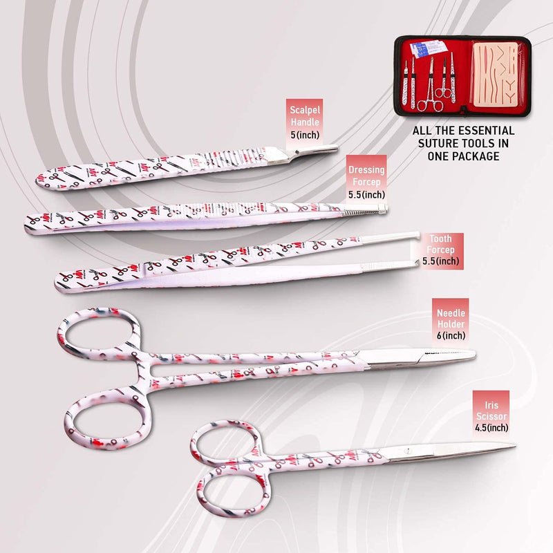[Australia - AusPower] - Suture Practice Kit for Training and Practice for Students, Silicon Pad with Protective Horizontal and Vertical Mesh Layer to Enhance The Durability with 14 Wound Pad 