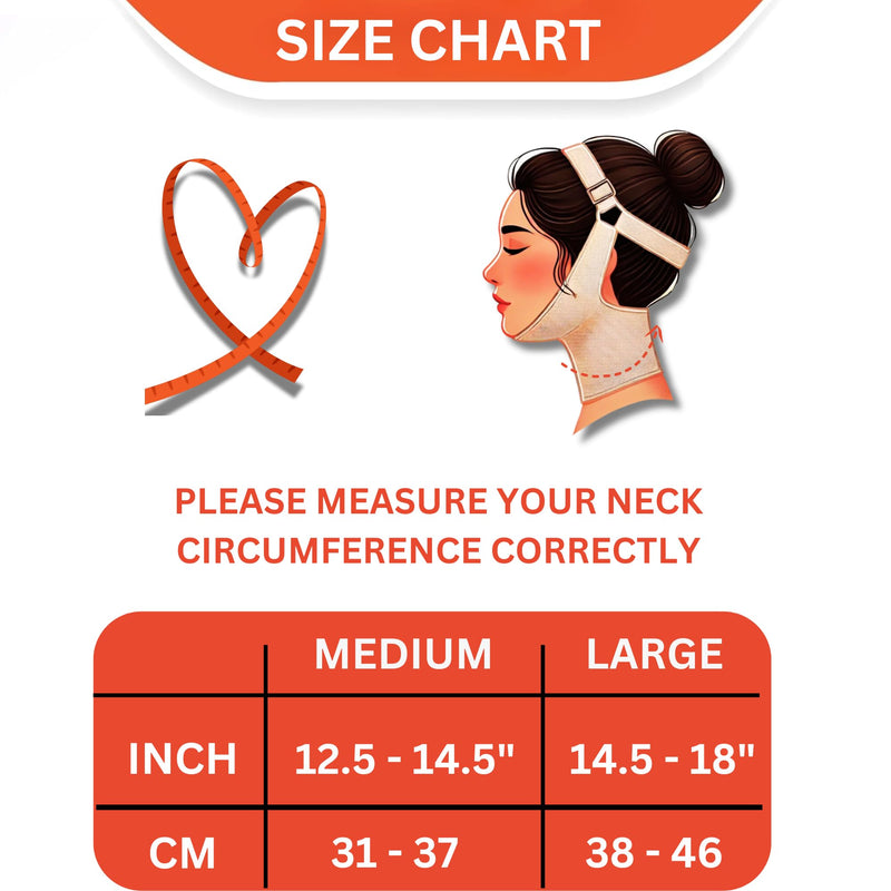 [Australia - AusPower] - Post Surgical Chin Strap Bandage for Women Neck and Chin Compression Garment Wrap Face Straps Jowl Tightening Chin Lifting (Medium- Beige) Medium 