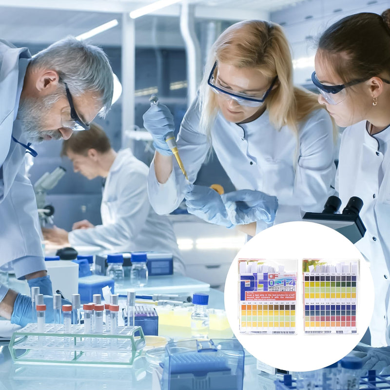 [Australia - AusPower] - Pack of 100 PH Test Strips, PH Value Test Strips, Four Colour Acid Base Test Strips, Litmus Paper, Test Bases Acid Water, Measuring Range (PH 0-14), Strip Strips for Home, Aquariums, Laboratories 