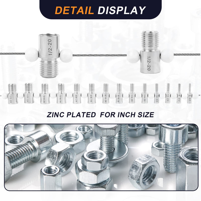 [Australia - AusPower] - Nut & Bolt Thread Checker - 26 Male/Female Gauges - 14 Inch & 12 Metric for Quickly Checking Nuts and Bolts Inch or Metric and Verifying The Size SWTC-26 