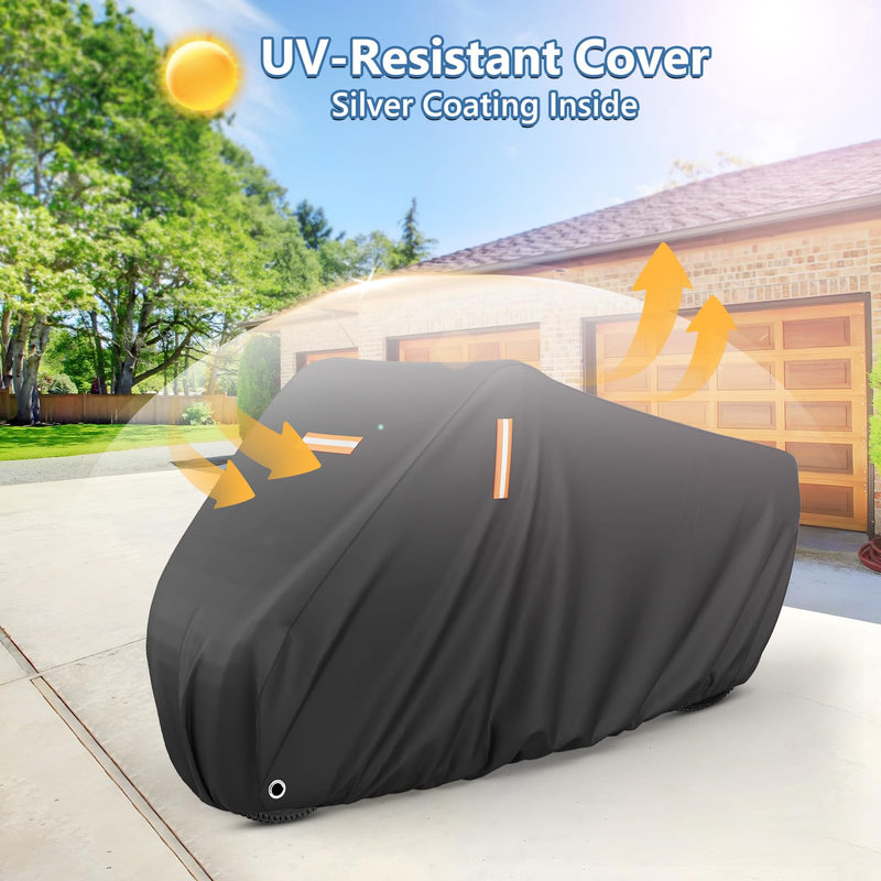 [Australia - AusPower] - Bike Cover for 1 Bike,600D Heavy Duty Waterproof &Tear Resistant Bicycle Covers with Lock Hole for Mountain Road Bike/Ebike,79 ''L x 28''W x 43''H L-1 Bike 