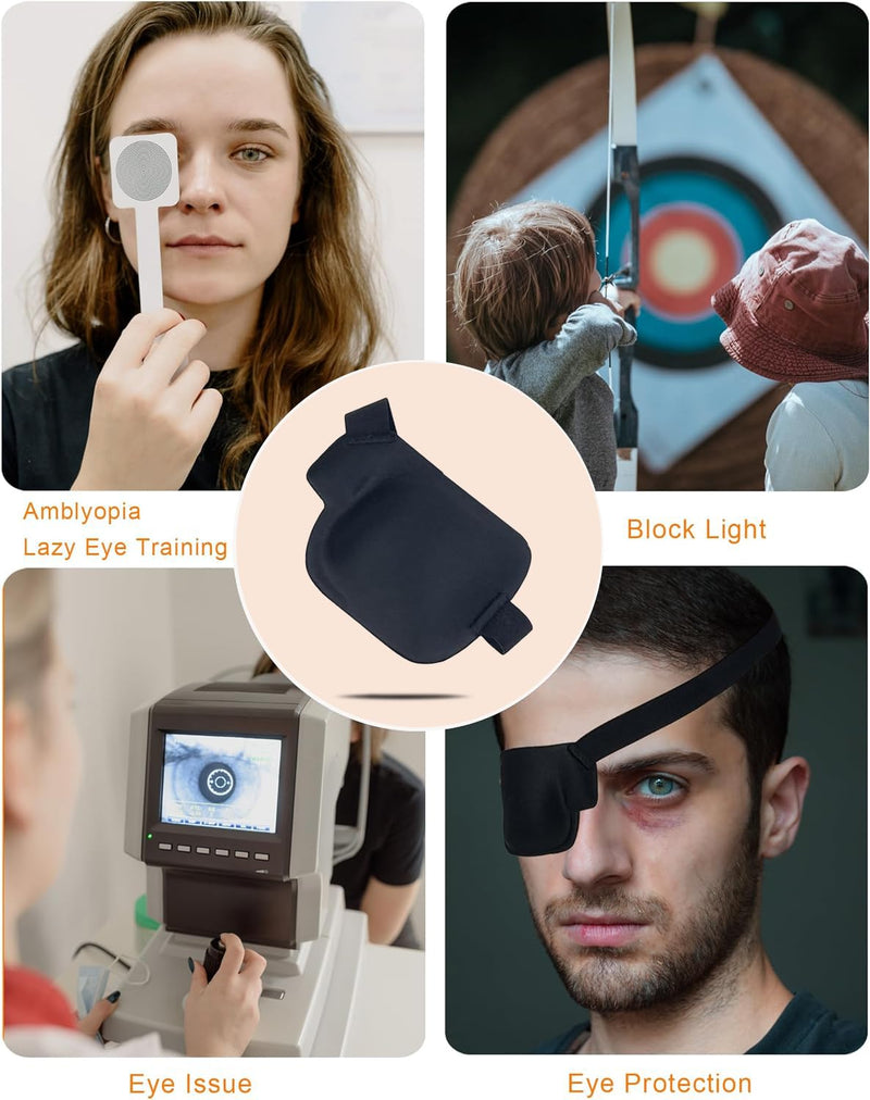 [Australia - AusPower] - 3D Eye Patch, Medical Eye Patches for Adults Kids, 3D Amblyopia Lazy Eye Patches for Left Eye Black 