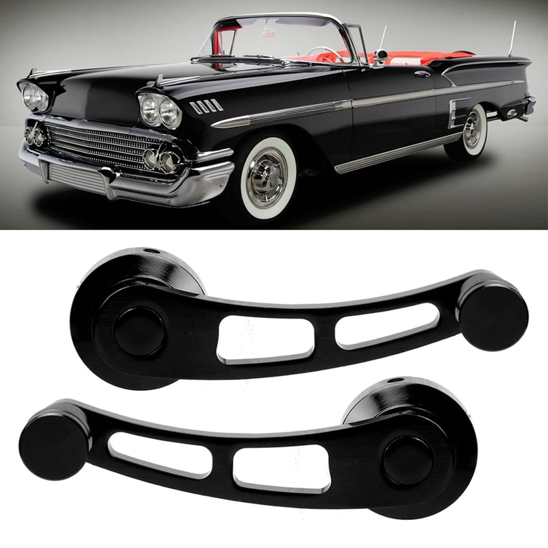 [Australia - AusPower] - Tbest Car Window Crank,2pcs Alloy Window Handle Riser Winder Crank Fit for Classic Car(Black) Black 