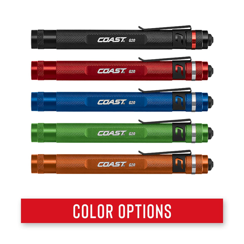 [Australia - AusPower] - Coast® G20 Inspection Beam LED Penlight with Adjustable Pocket Clip and Consistent Edge-to-Edge Brightness, Blue, 54 lumens (Pack of 2) Pack of 2 