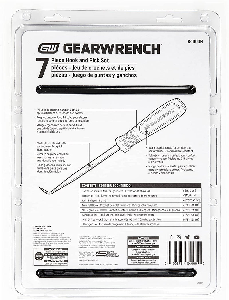 [Australia - AusPower] - GEARWRENCH 7 Pc. Hook & Pick Set - 84000H 7 Pc. Set New Version 