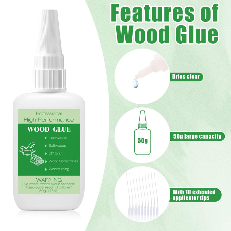 [Australia - AusPower] - 50g Wood Glue Clear- Heavy Duty Wood Glue for Furniture Woodworking, Strong Adhesive Waterproof Super Glue Gel for Wood Crafts 50g Wood Glue 
