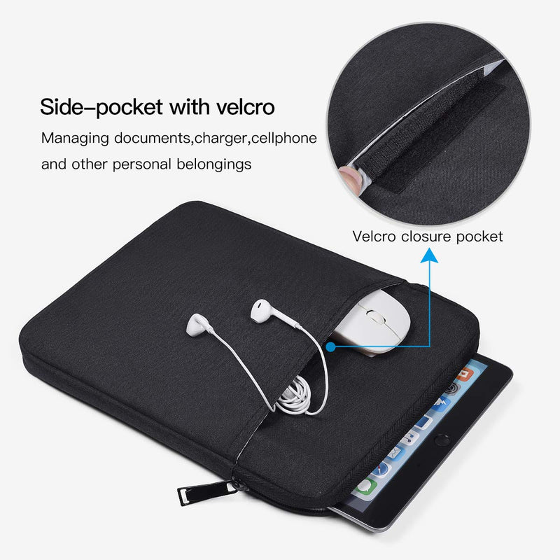 [Australia - AusPower] - 10 inch Waterproof Tablet Sleeve Case for 10.9 New iPad/iPad Pro 11/10.2 iPad/10.9 iPad Air 5 4/10.5 iPad Pro Air, Fire Max 11 Tablet/Kindle Fire HD 10 10.1/Scribe 10.2,Samsung Galaxy Tab A8/A7/S8/S7 9-11 Inch Black 