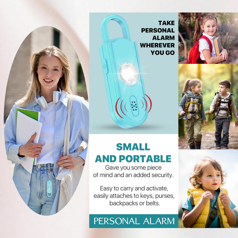 [Australia - AusPower] - Personal Safety Alarm for Women Girls, 130dB Loud Siren with SOS Light, Flashlight, 1000ft Audible, Double Speakers Help Kids, Elderly Emergency Call, Alert Panic Button Self Defense Devices Blue 