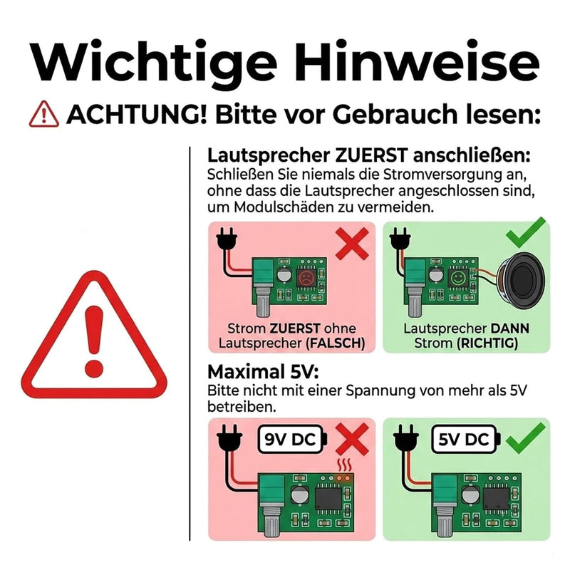 2 x PAM8403 Digital Audio Verstärkerplatine Modul, DC 5V Audio-Verstärker | mit 2 Stück 1.5" 4Ohm 3W Loudspeaker Audio-Lautsprecher Mini Lautsprecher, Potentiometer für DIY Lautsprecher und Kopfhörer