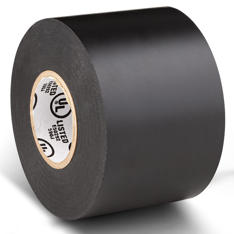 Wide Electrical Tape - Heavy Duty Thick Flame Retardant Black Electrical Tape, Industrial Grade Waterproof PVC Vinyl Roll, 2in x 66ft, 7 Mil, 600V - UL/CSA Listed 1