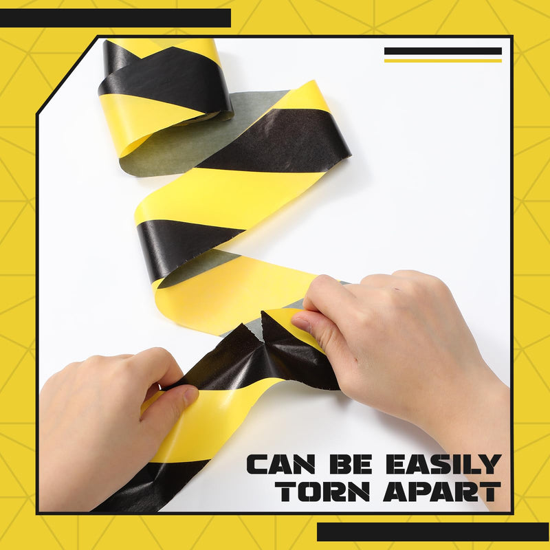 TaoBary 100 ft Crime Tape Caution Barricade Halloween 2 Rolls Tearable Warning Tape Safety Bright Yellow for Christmas Wedding Party Indoor Decor Prop(Yellow and Black Stripes) Yellow and Black Stripes