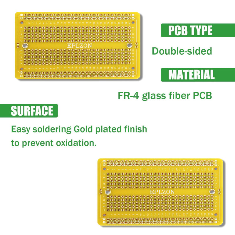 [Australia - AusPower] - 10 Pcs Solderable Breadboard PCB Board Gold-Plated Solder Breadboard for DIY Electronics Projects Apply to Soldering Projects 3.5"x2.05" (Yellow) Yellow 