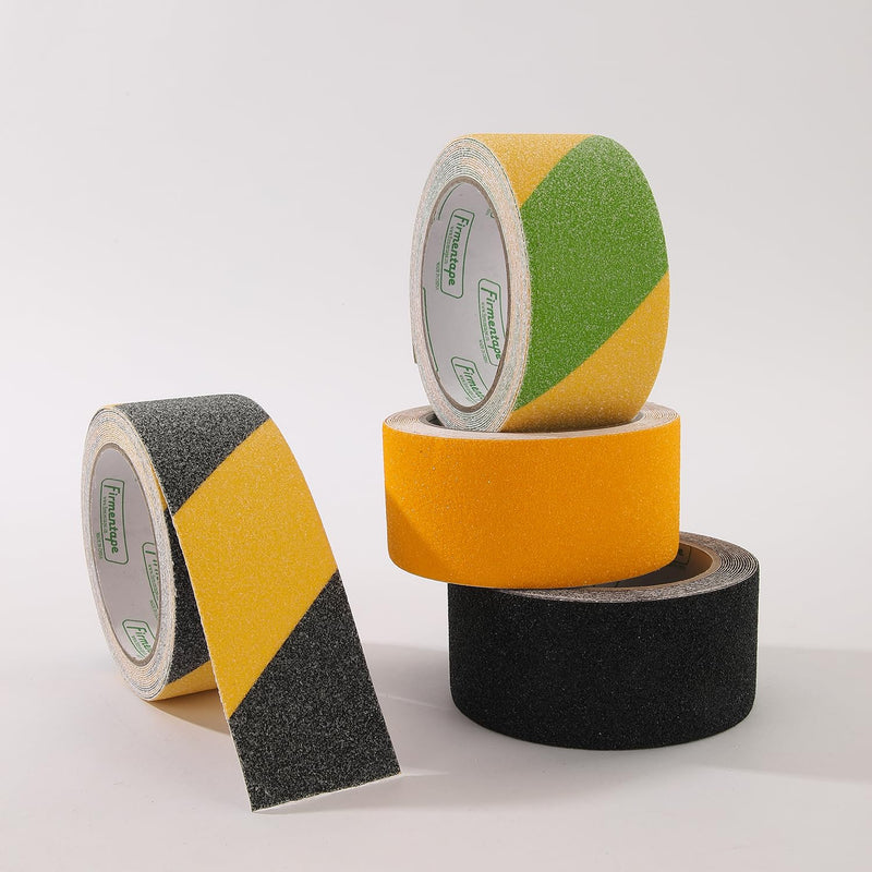 Anti-Slip Tape, Anti-Slip Traction Tape, Abrasive Adhesive. Optimal for Outdoor, Indoor, Stairs and Steps, High Traction, Friction, Strong Grip. (Yellow and Green, 2IN*15FT)