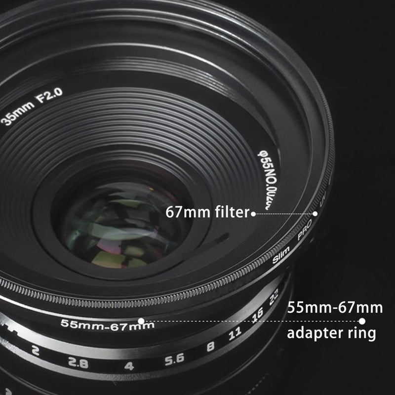 [Australia - AusPower] - 67mm Lens to 52mm Camera Lens Adapter 67mm to 52mm Step Down Ring Adapter Ring for All Brands of UV ND CPL, with Premium Lens Wiping Cloth 2 Pack (67mm-52mm) 67mm-52mm 
