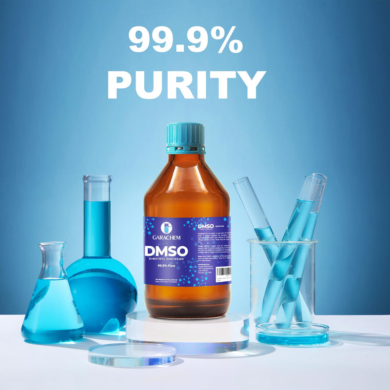 GARACHEM Pure DMSO in a Glass Bottle, Pure Liquid Dimethyl Sulfoxide 8 OZ, Non-Diluted, Low Odor