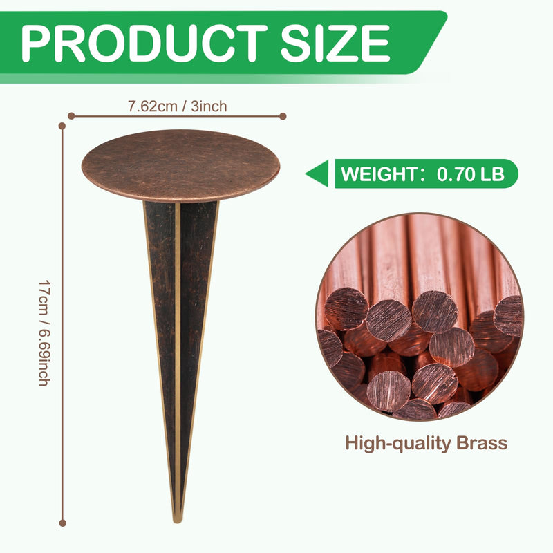 1 Pack Permanent Property Line Markers, 7x3 Inch Boundary Markers for Property Land Survey Stakes Heavy Duty Brass Survey Pin for Home Depot Septic Tank Yard Paver Ground Landscape Surveying 1 PCS