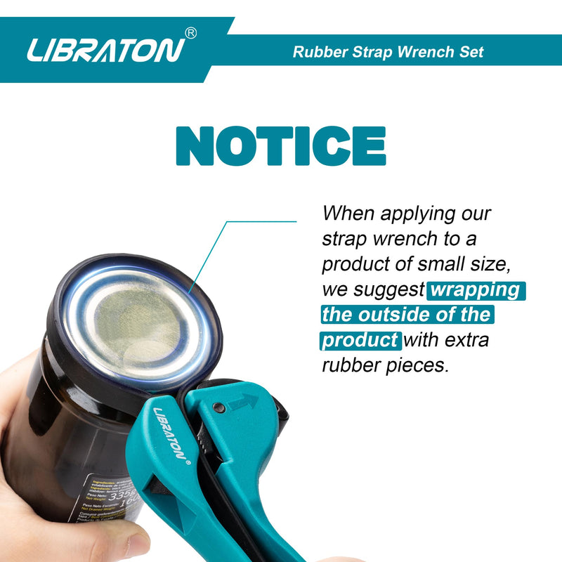 [Australia - AusPower] - LIBRATON Strap Wrench Set,Universal Rubber Strap Wrench, 2-piece Oil Filter Strap Wrench Set, Multifunctional Adjustable Wrench Tools Oil Filter, Jar Opener 