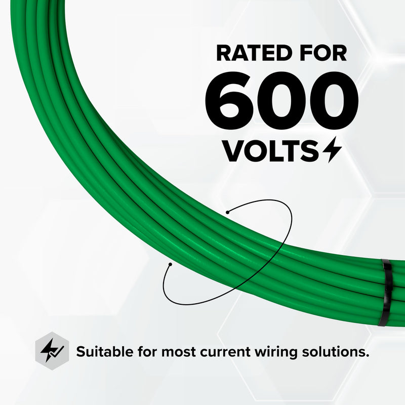 THE CIMPLE CO 10 AWG Insulated Solid Copper THHN/THWN Wire 50 FT - 10 Gauge Ground Wire for Electrical Grounding in Residential, Commercial, Industrial Buildings - 50 Feet (15 Meters), Green 50 Feet (15 Meter) Solid Wire