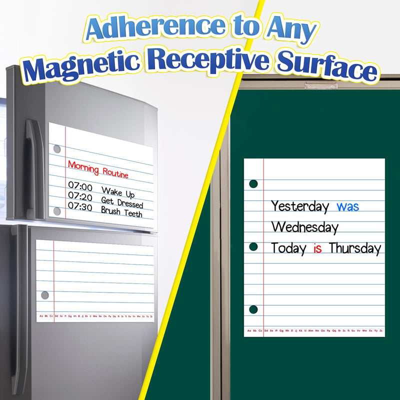 [Australia - AusPower] - Giant Magnetic Notebook Paper,Dry Erase Handwriting Lined Paper for Classroom Whiteboard Accessories, Chart Paper Teacher Must Have Homeschool Teaching Supplies,Teacher Essential,17" x 21.5" 