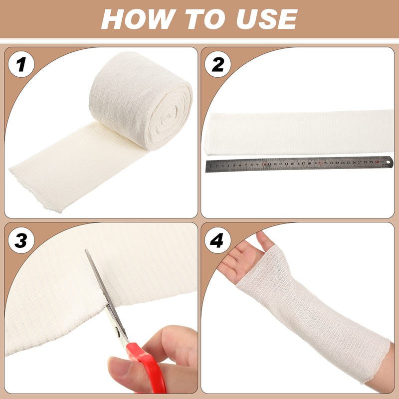 [Australia - AusPower] - Nuanchu Cotton Stockinette Tubular Elastic Bandage Cast Sleeve Roll Elastic Wrap Tube Bandages Comfortable Cast Stockinette for Arm Leg Knee Prewrap(White,4 Inch X 5.47 Yard) White 4 Inch X 5.47 Yard 