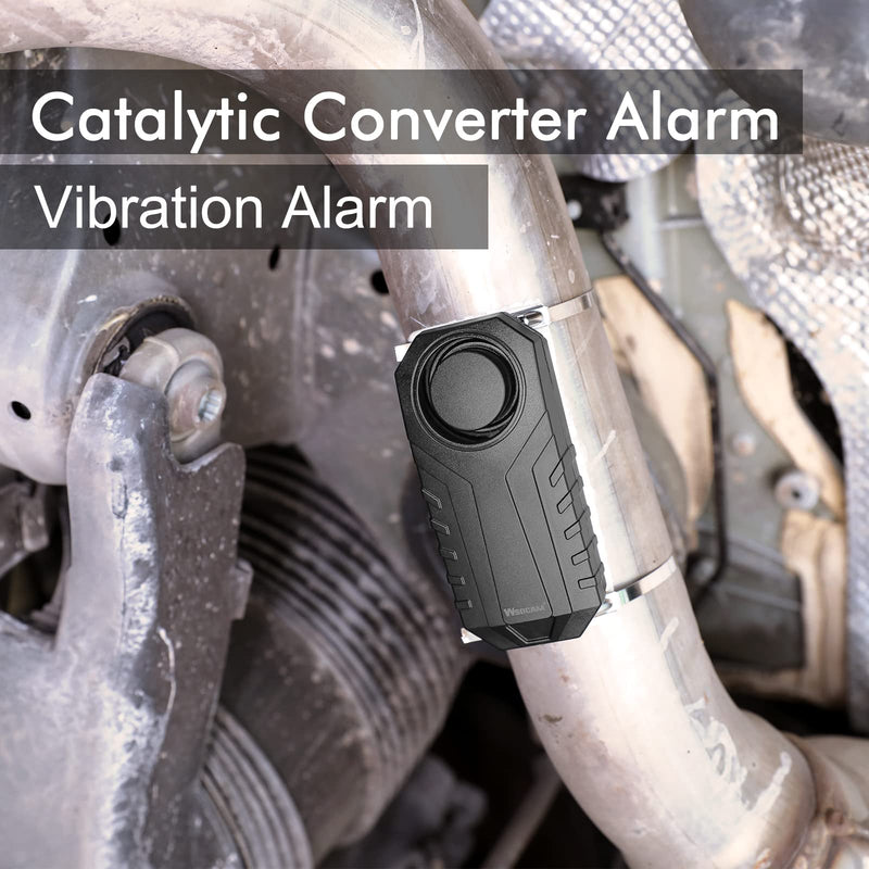 [Australia - AusPower] - WSDCAM Catalytic Converter Anti Theft Device 113dB Loud Catalytic Converter Alarm with Remote Catalytic Converter Anti Theft Alarm Vehicle Security Alarm System Motion Vibration Alarm for Car Black 