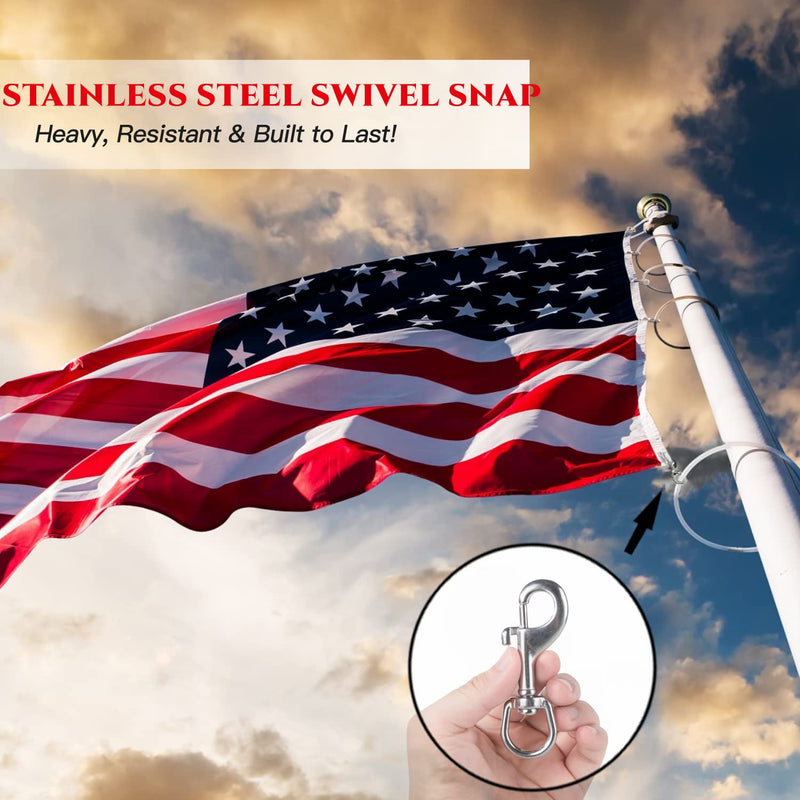 [Australia - AusPower] - Swivel Eye Snap Hook, Single Ended Bolt Snap Clips, Marine Grade Stainless Steel 316 Clips for Diving Keychain Dog Leash Camera Strap Clothesline (Set of 4) (80mm) 80mm 