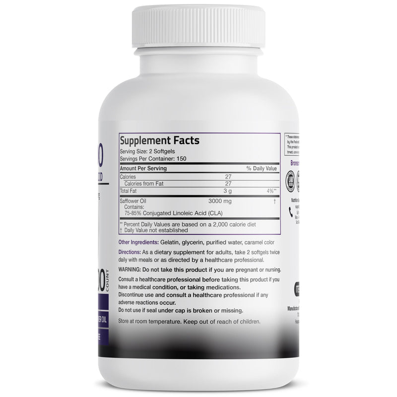 [Australia - AusPower] - Bronson CLA 3000 Extra High Potency Supports Healthy Weight Management Lean Muscle Mass Non-Stimulating Conjugated Linoleic Acid 300 Softgels 300 Count (Pack of 1) 