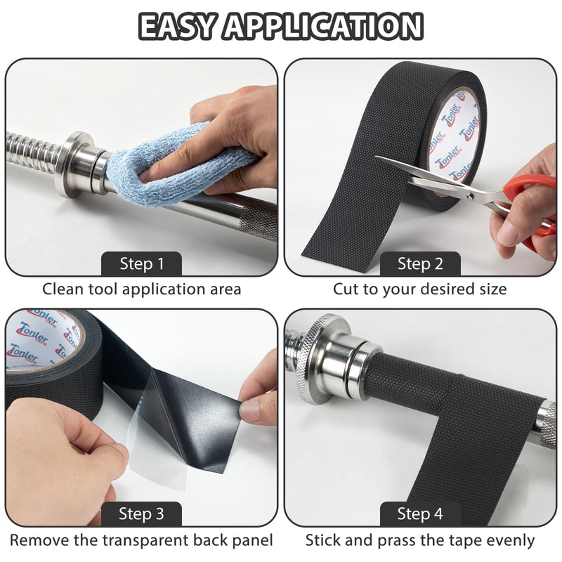 Black Rubber Grip Tape 1in x 33ft Ultra-Thin Ultra Strong Adhesive Anti-Slip Textured Tape, Waterproof Heat Resistant Wear-Resistant Non-Slip Cushion Pad for Handlec 1in×33ft