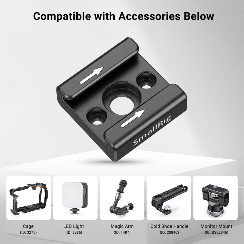 [Australia - AusPower] - SmallRig Cold Shoe Mount (2pcs Pack) with 1/4"-20 Thread for Camera Cage Flash LED Monitor Microphone - 2060 2 