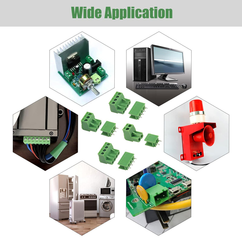 YIXISI 25 Pairs PCB Mount Screw Terminal Block Pluggable, 5.08 mm 2 Pin / 3 Pin / 4 Pin PCB Terminal Block Plug, Screw Terminal Block Connector, for PCB Straight 2 Pin + 3 Pin + 4 Pin