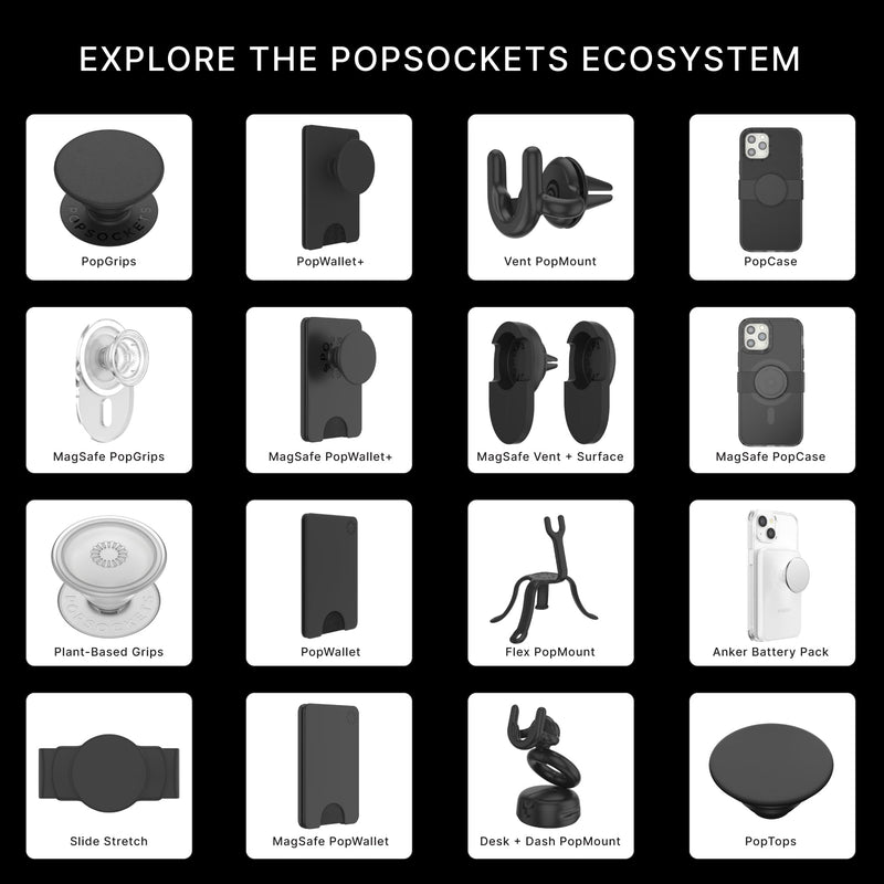 [Australia - AusPower] - PopSockets Phone Grip Slide for Phones and Cases, Sliding Phone Grip with Expanding Kickstand - White and Clear 