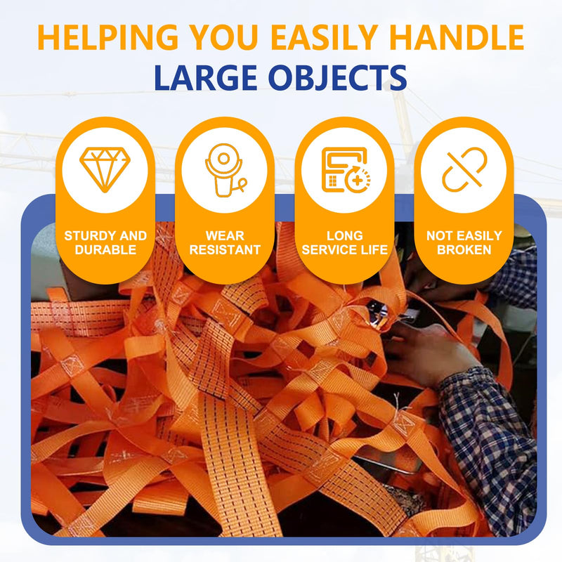 [Australia - AusPower] - Safety Lifting Net Straps, Flat Nylon Sling Hoisting Net, 3.3' x 3.3'ft Cargo Lifting Nets, Lifting nets and Unloading Heavy Objects(Load:1100lbs) Sling Hoisting Net for Construction Rigging Moving 3.3FT 