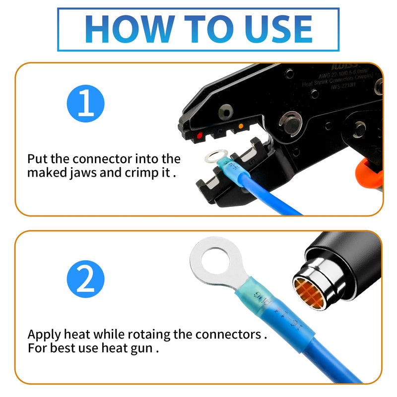 [Australia - AusPower] - 260Pcs Heat Shrink Wire Connectors Kit - Marine Automotive Electrical Connectors - Crimp Terminal Set for Electrical Wiring - Waterproof Fork Spade Ring Butt Connector Assortment 260 