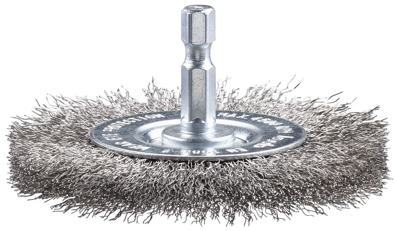 [Australia - AusPower] - kwb Disc Brush, Fine, Stainless Steel Wire, Diameter 75 mm for Metal and Stone, Wire Brush for Drill Machine incl. E6.3 Hex Shank, for Rust Removal, Descaling, Roughening and Cleaning fein Disc brush diameter 75 mm 