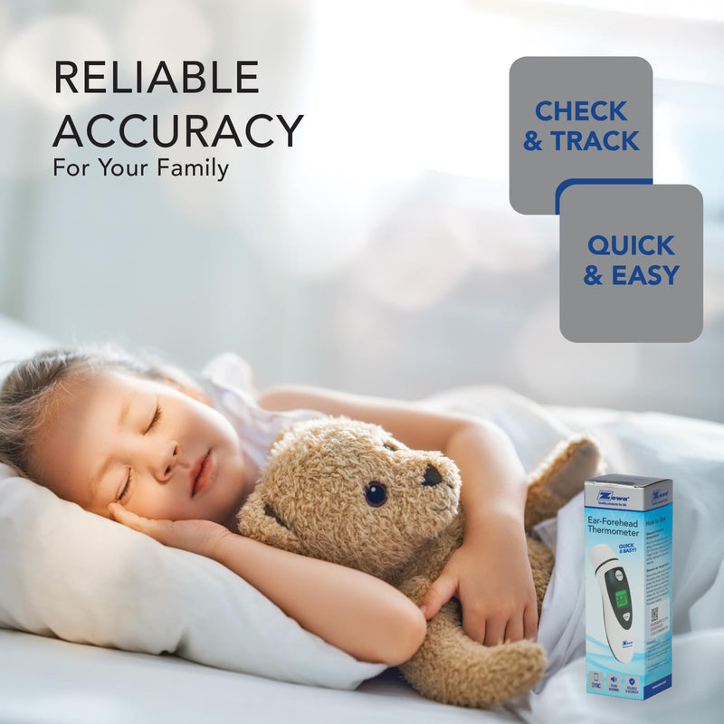 [Australia - AusPower] - Zewa Infrared Thermometer | Professional Accuracy | Forehead & Ear Non-Touch Measurement | Bluetooth 4.0 | Android & iOS Compatible | Fever Alarm | Free MyHealthConnected App 