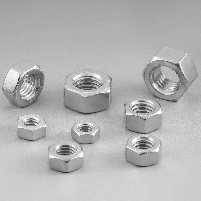 [Australia - AusPower] - 20 Pack 3/8-16 Hex Nuts, Stainless Steel 304 (18-8) Hex Nut, 3/8 Nut Standard Inch Coarse Thread Hex Machine Screw Nuts Silver 20 