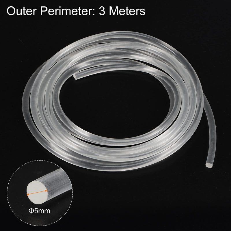 [Australia - AusPower] - Polyurethane Round Belts 5mm Dia 9.84ft(3 Meters) Length Smooth Surface PU Urethane Belt for Drive Transmission, White 5mmx3 Meters 