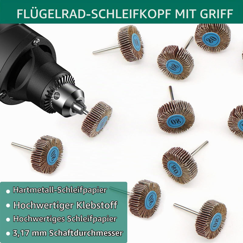 Pack of 30 Sanding Fans, 80 Grit Flap Sander, Fan Sander, Polishing Accessories, Polishing Disc for Sandpaper, Abrasive Polishing Wheels for Dremel Rotary Tools