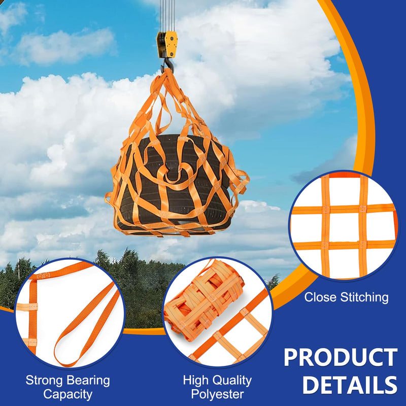 [Australia - AusPower] - Safety Lifting Net Straps, Flat Nylon Sling Hoisting Net, 3.3' x 3.3'ft Cargo Lifting Nets, Lifting nets and Unloading Heavy Objects(Load:1100lbs) Sling Hoisting Net for Construction Rigging Moving 3.3FT 