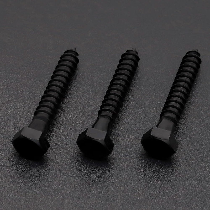 [Australia - AusPower] - 1/2 x 3 (8 Pack) Stainless Steel Hex Lag Bolts, Hexagon Head Lag Screws Bolts, Stainless Steel 304 (18-8), UNC Coarse Thread, Tip Point, Deck Screws, Black Coated 1/2 x 3" 8 