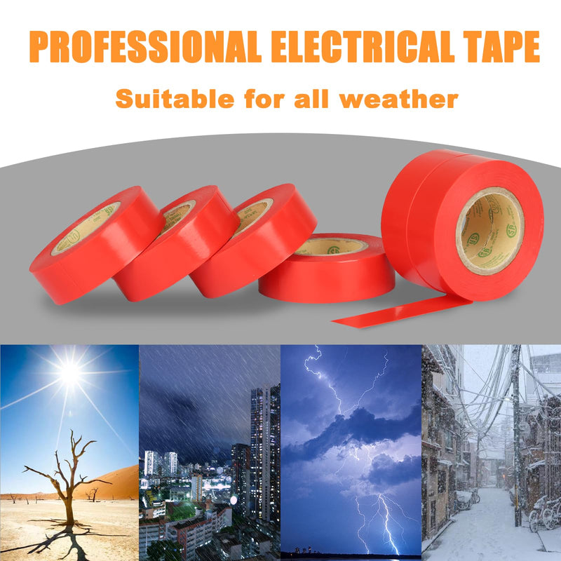 Red Electrical Tape, UL Approved, Industrial Grade Vinyl Electrical Insulating Tape, Electric Tape for Improvement Electrical Equipment, 0.7in X 33ft(3 Pack) Red