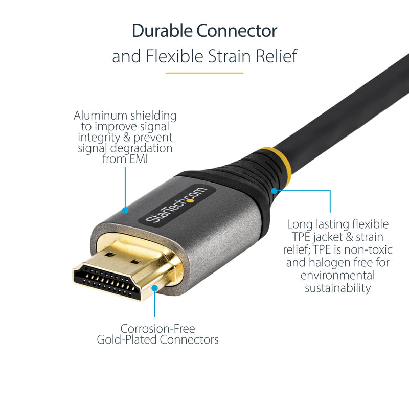 StarTech.com 10FT/3M HDMI 2.1 Cable 8K - Certified Ultra HIGH Speed HDMI Cable 48GBPS - 8K 60 10 ft