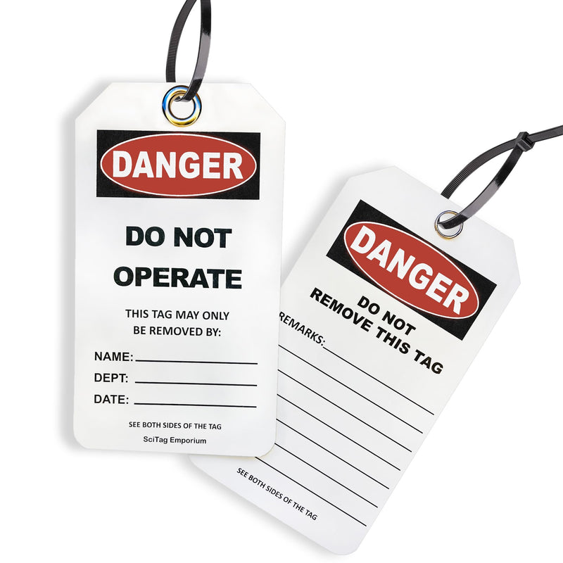 [Australia - AusPower] - 40 Lockout Tagout Tags, with 40 Zip Ties, Anti Static, Do Not Operate Tags, OSHA Compliant, Lockout Tags, Loto Tags, Tear Resistant & Weatherproof, 5.1"x2.9" | Lock Out Tags | 